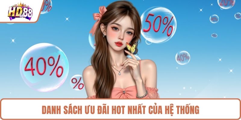 Danh sách ưu đãi hot nhất của hệ thống